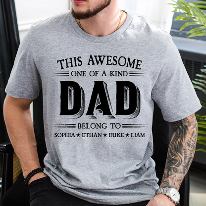 Personalized Father's Day Grandpa Shirt, This Awesome One Of A Kind Papa Belong to Grandkids T-shirt