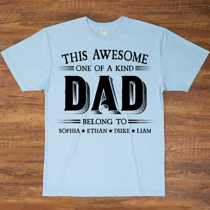 Personalized Father's Day Grandpa Shirt, This Awesome One Of A Kind Papa Belong to Grandkids T-shirt