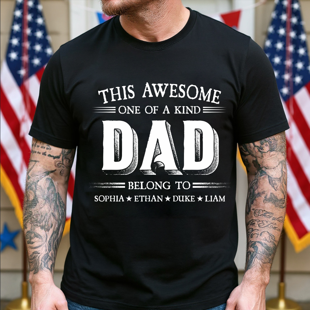 Personalized Father's Day Grandpa Shirt, This Awesome One Of A Kind Papa Belong to Grandkids T-shirt