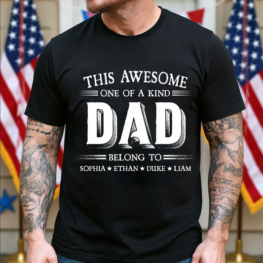 Personalized Father's Day Grandpa Shirt, This Awesome One Of A Kind Papa Belong to Grandkids T-shirt