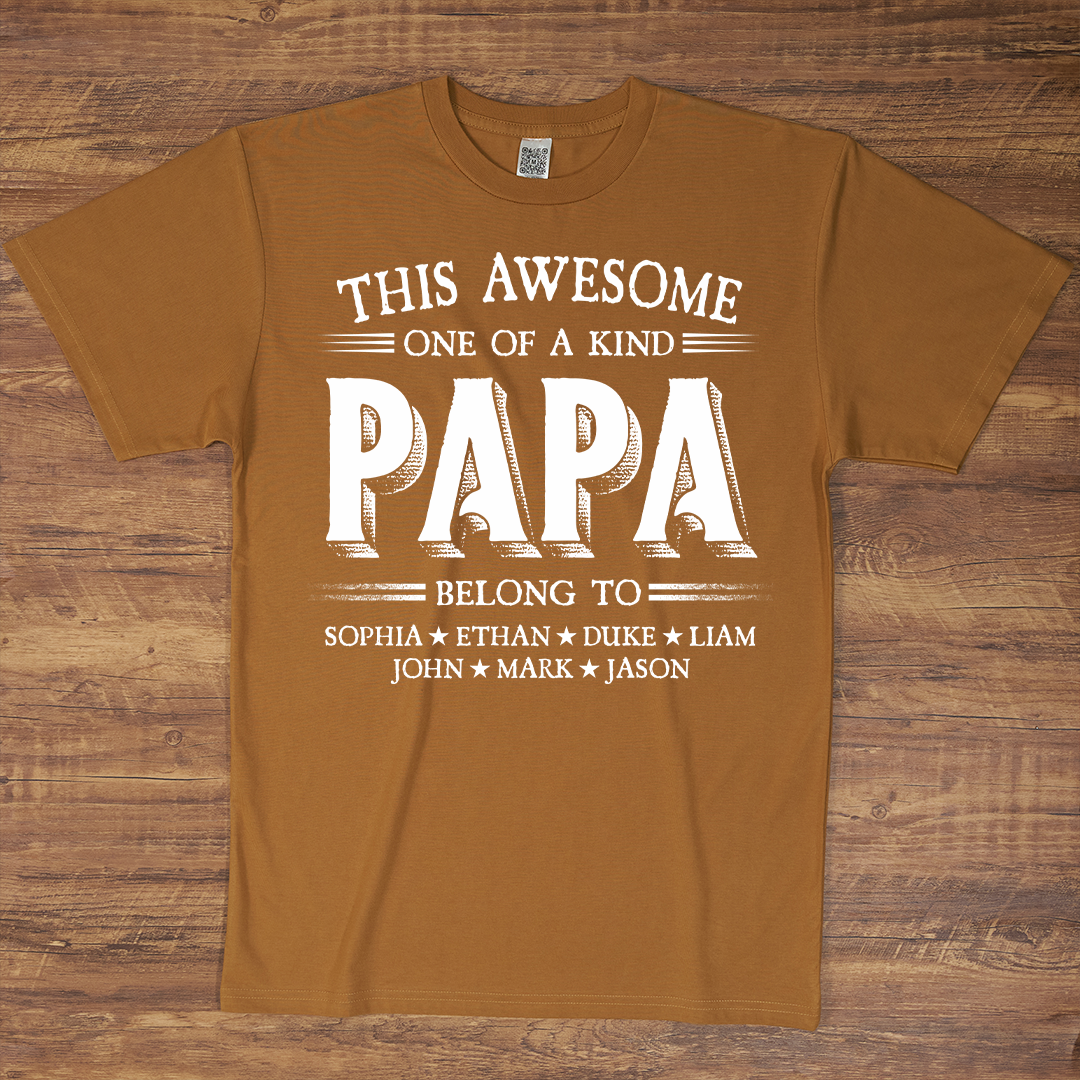 Personalized Father's Day Grandpa Shirt, This Awesome One Of A Kind Papa Belong to Grandkids T-shirt