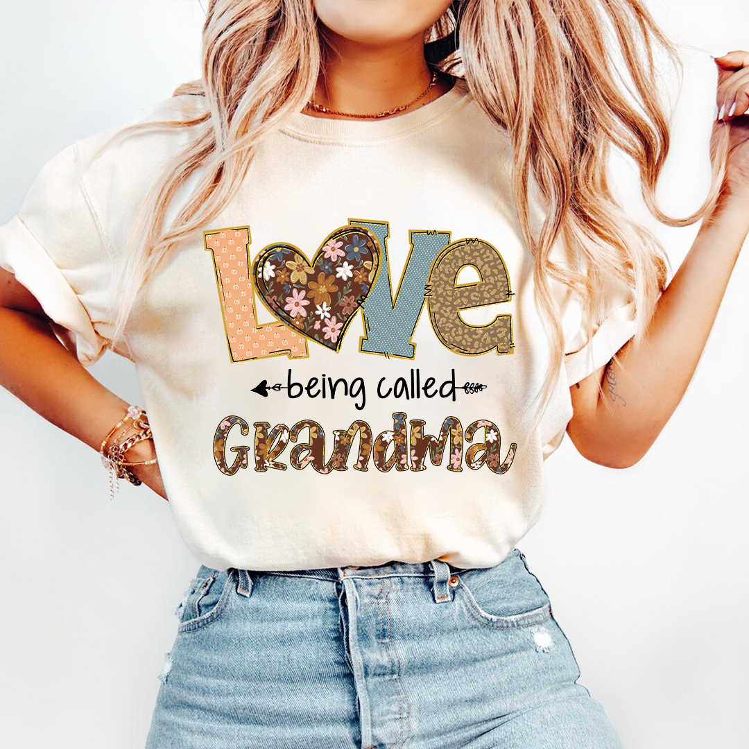 Personalized Grandma Fall Love Being Called Grandma and Custom Grandkids Name Shirt