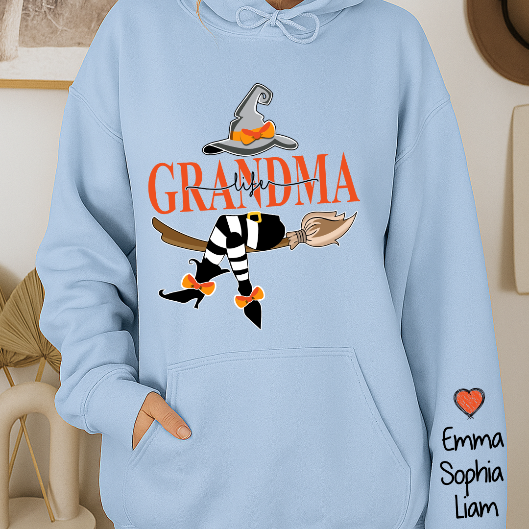 Grandma Life Witch Hoodie, Custom Grandma & Kids Halloween, Gift For Grandma Hoodie