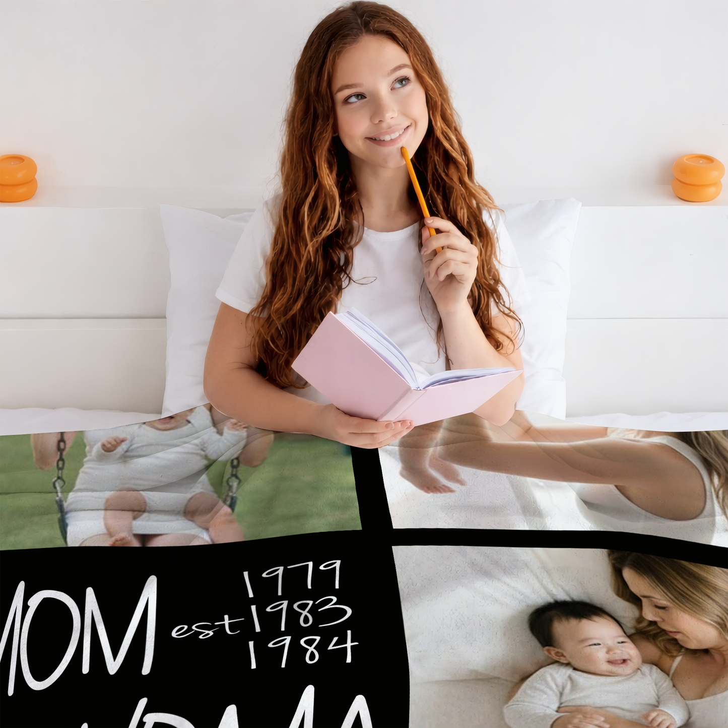 Personalized Grandma Photo Blanket – Custom Family Photo Gift for Grandma