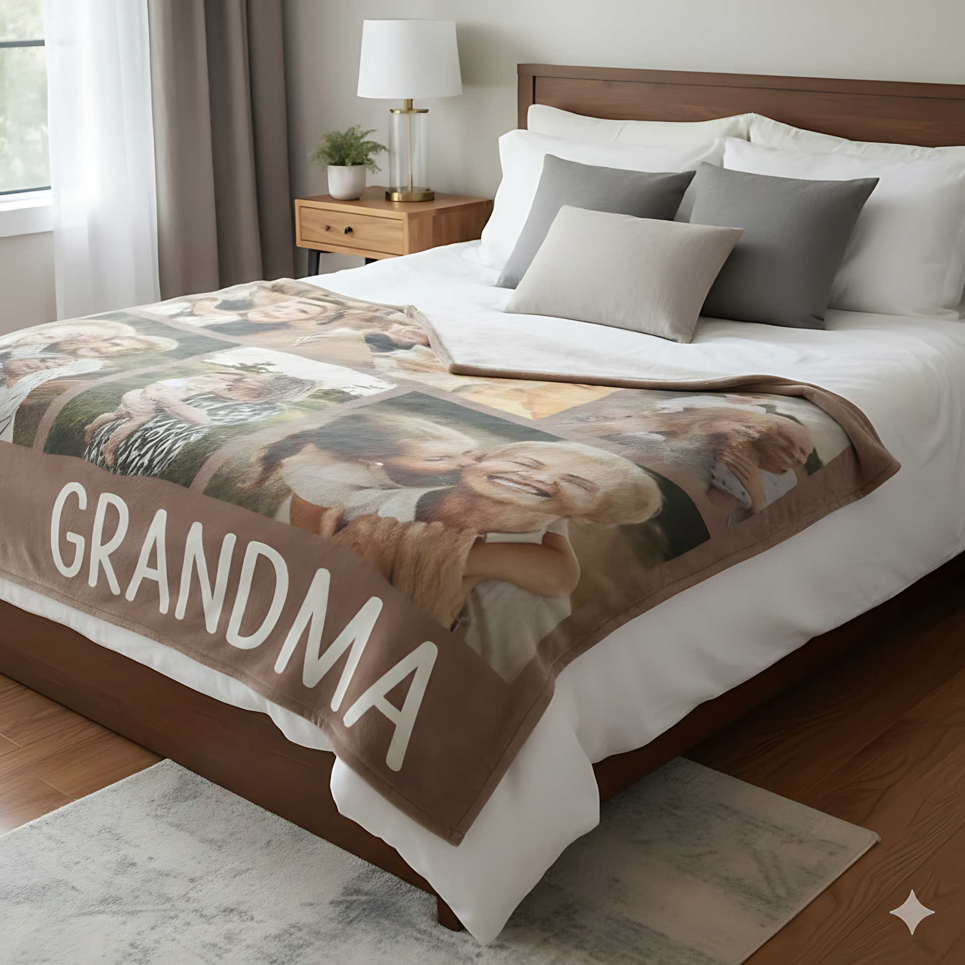 Personalized Grandma Photo Blanket – Custom Family Picture Blanket Gift
