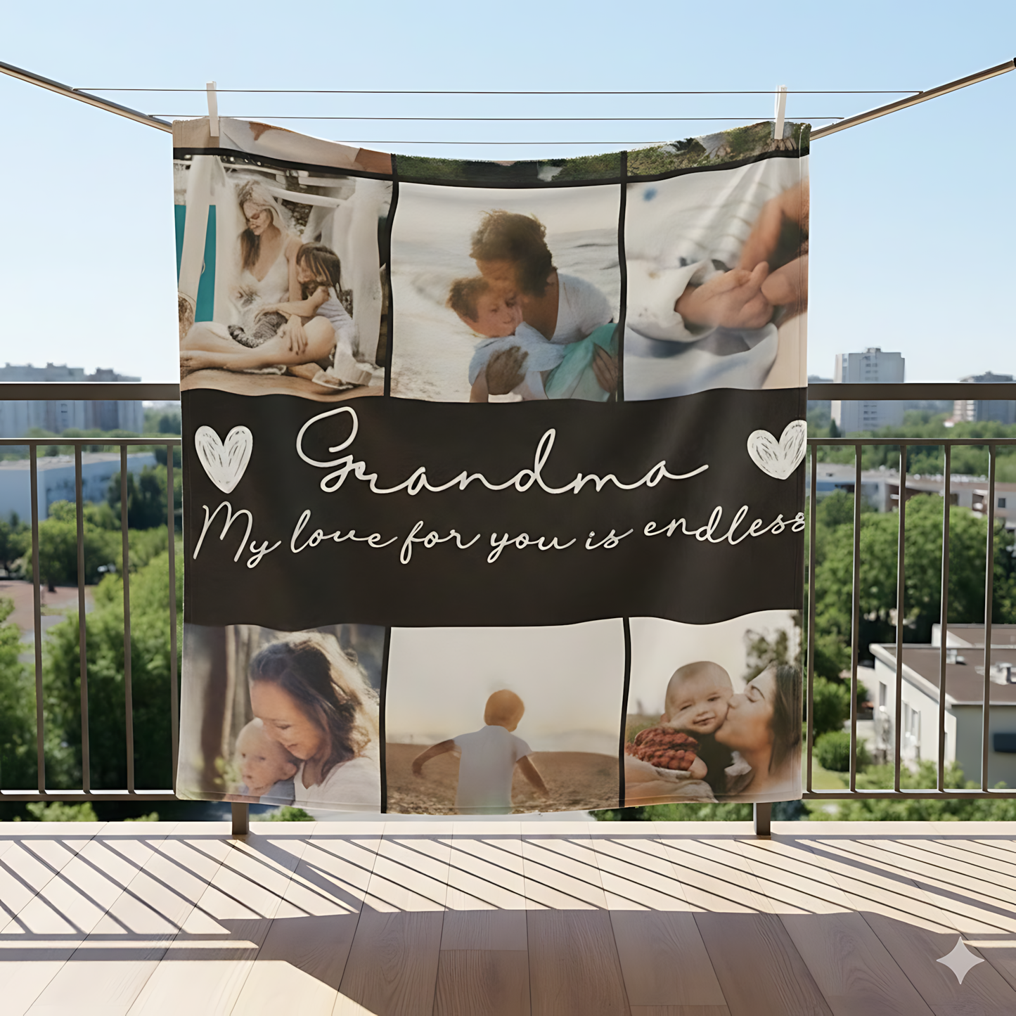 Personalized Grandma Photo Blanket – My Love For You Is Endless Custom Gift