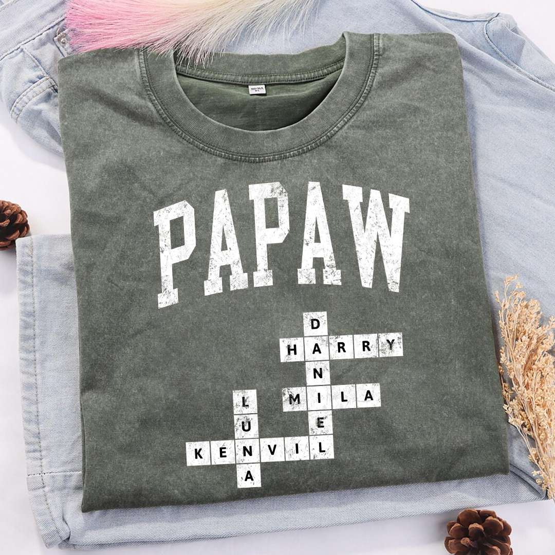Personalized Grandpa Papa Dad Crossword Grandkids Name