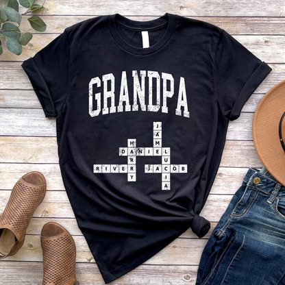Personalized Grandpa Papa Dad Crossword Grandkids Name