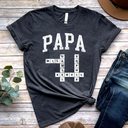 Personalized Grandpa Papa Dad Crossword Grandkids Name