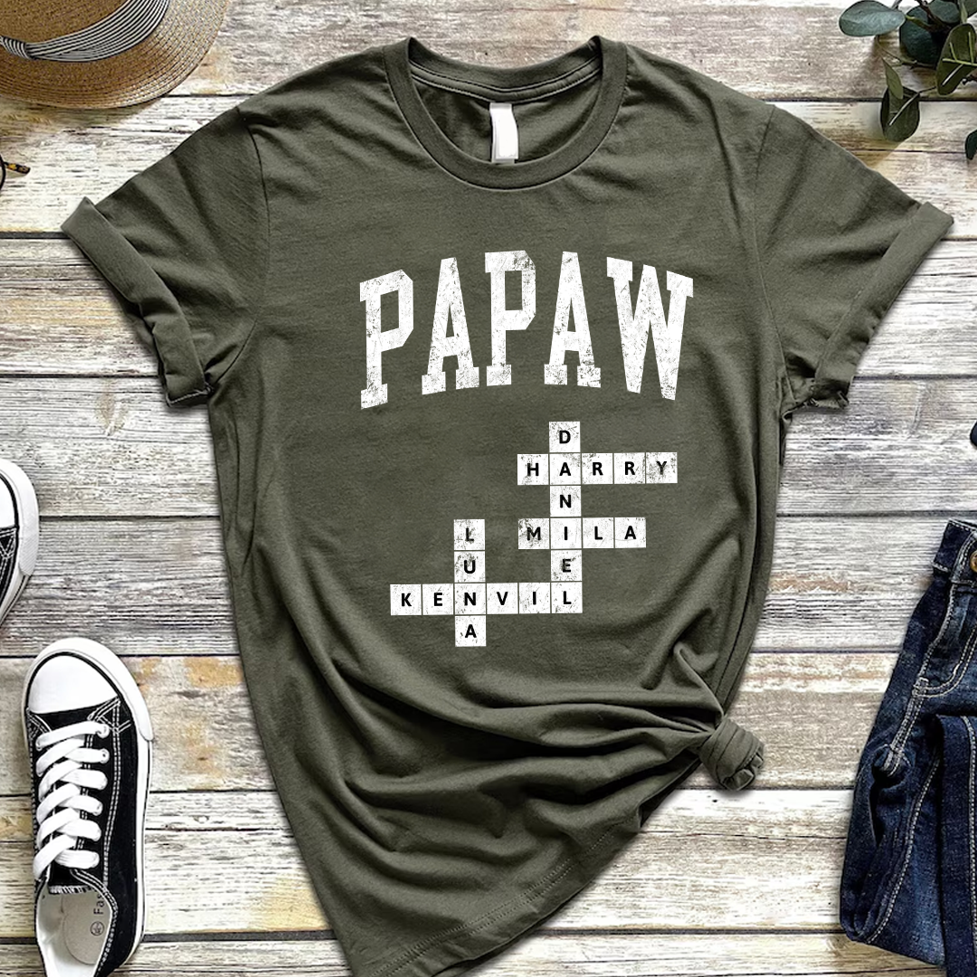 Personalized Grandpa Papa Dad Crossword Grandkids Name