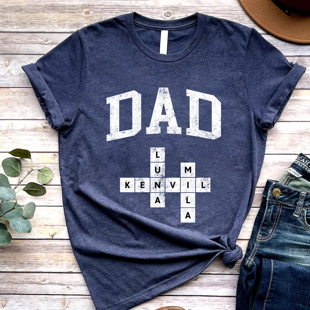 Personalized Grandpa Papa Dad Crossword Grandkids Name