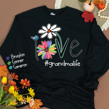 Personalized Love Grandma Life Flower CTH01 Longsleeve