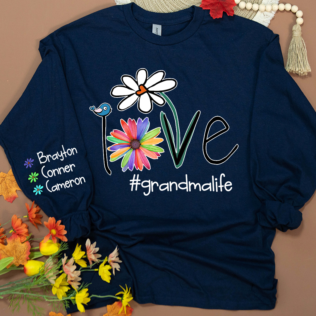 Personalized Love Grandma Life Flower CTH01 Longsleeve