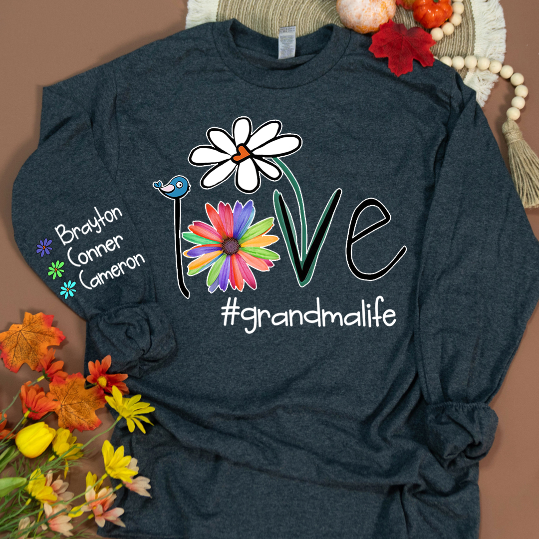 Personalized Love Grandma Life Flower CTH01 Longsleeve