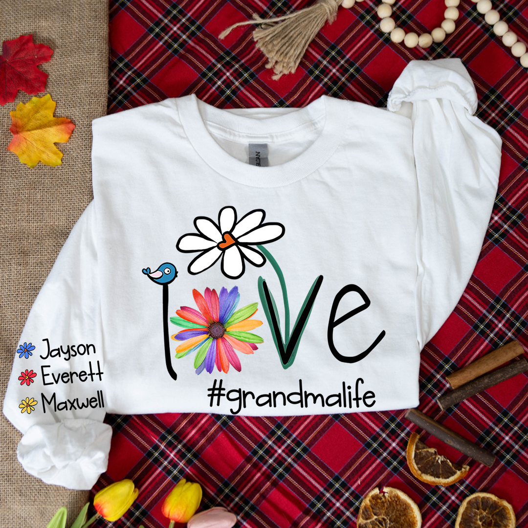 Personalized Love Grandma Life Flower CTH01 Longsleeve