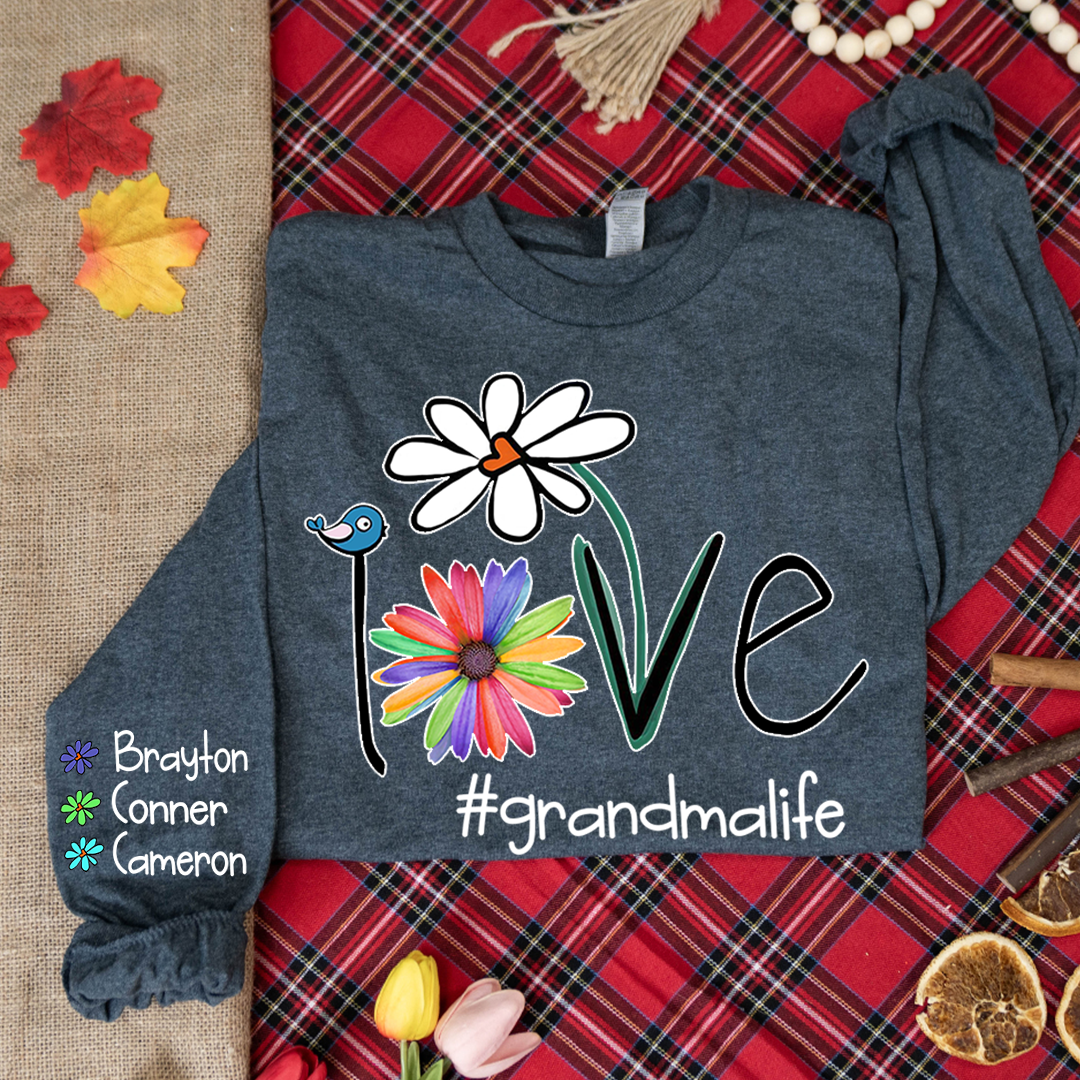 Personalized Love Grandma Life Flower CTH01 Longsleeve
