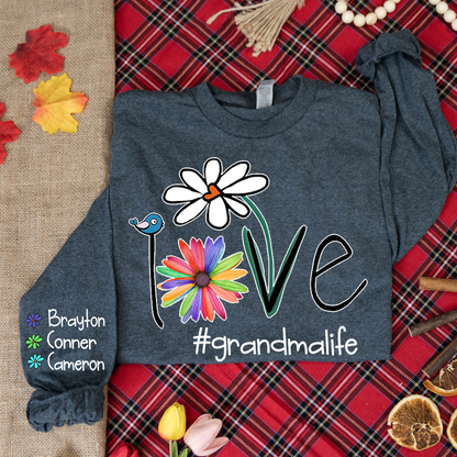 Personalized Love Grandma Life Flower CTH01 Longsleeve