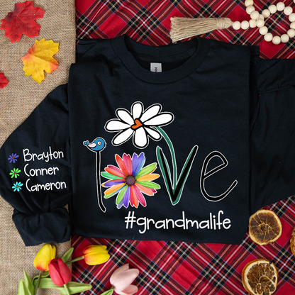 Personalized Love Grandma Life Flower CTH01 Longsleeve