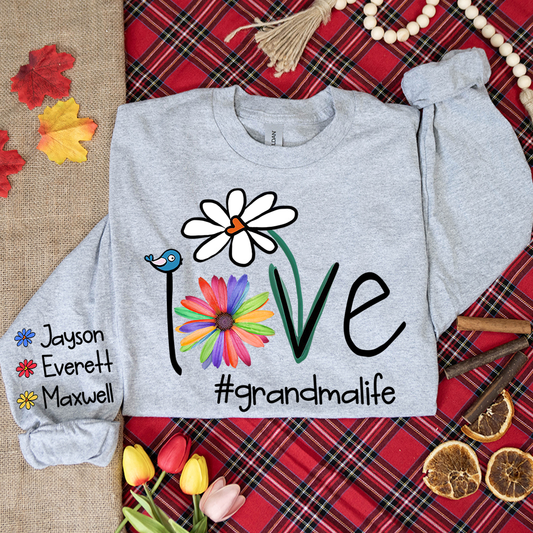 Personalized Love Grandma Life Flower CTH01 Longsleeve