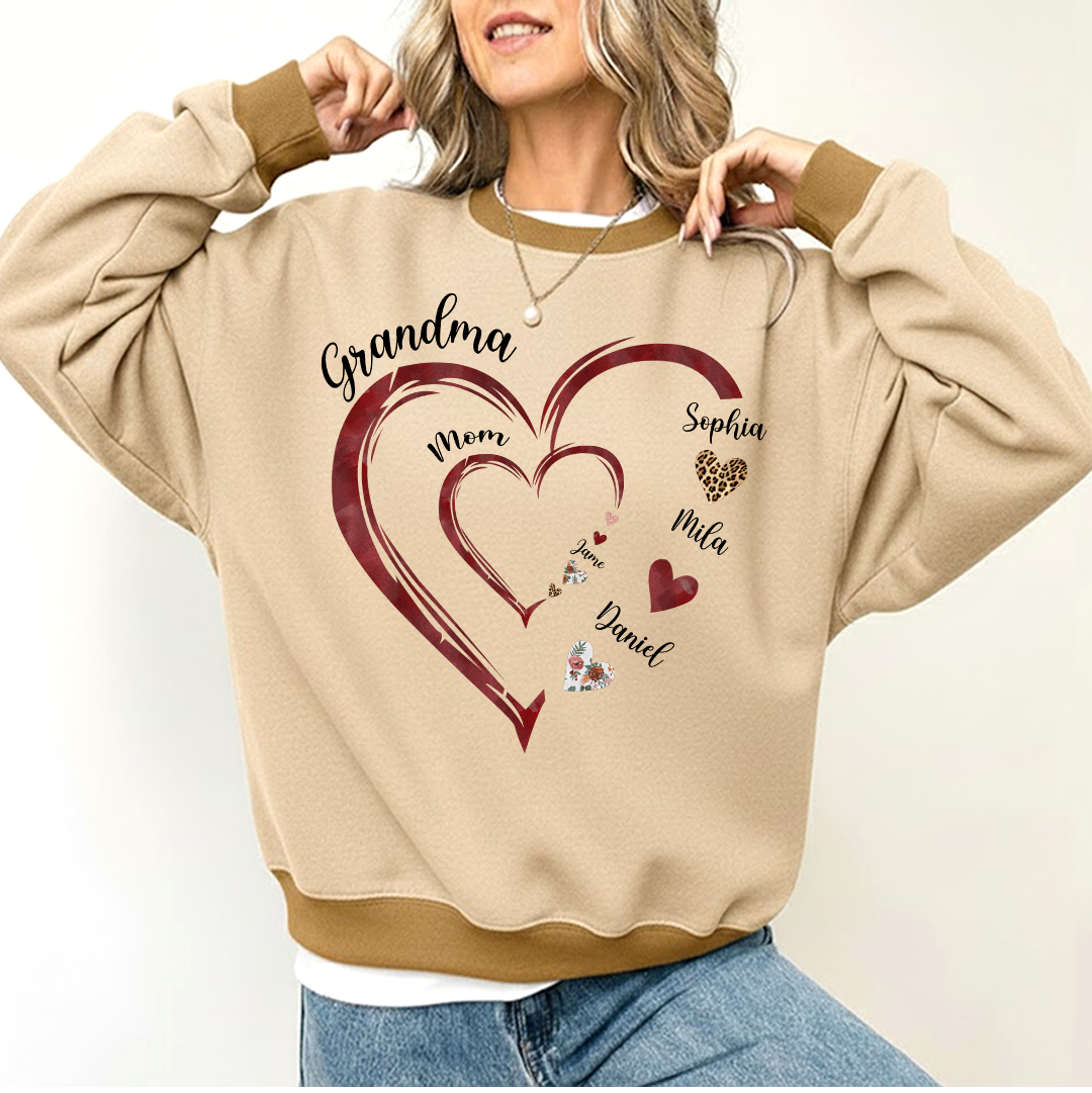 Personalized Mom And Grandma Heart Perfect Gift for Christmas Shirt