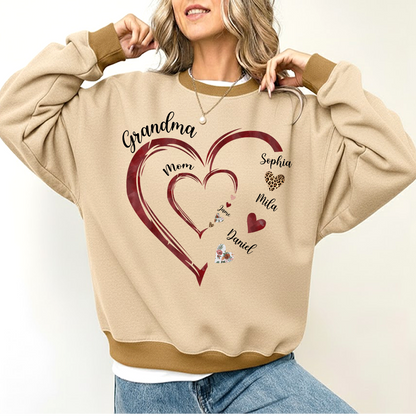 Personalized Mom And Grandma Heart Perfect Gift for Christmas Shirt