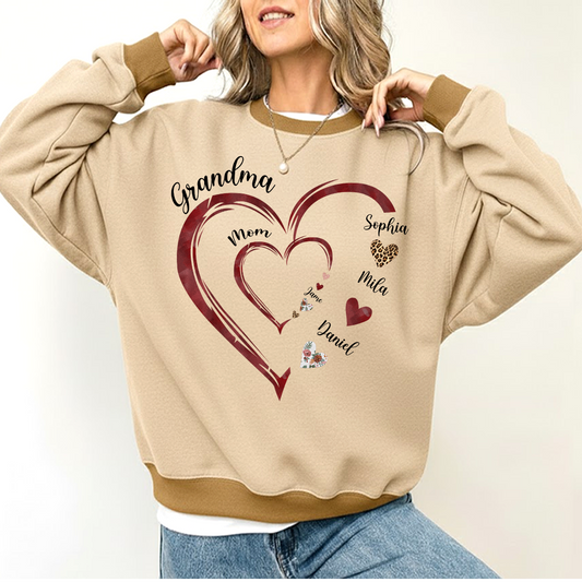 Personalized Mom And Grandma Heart Perfect Gift for Christmas Shirt