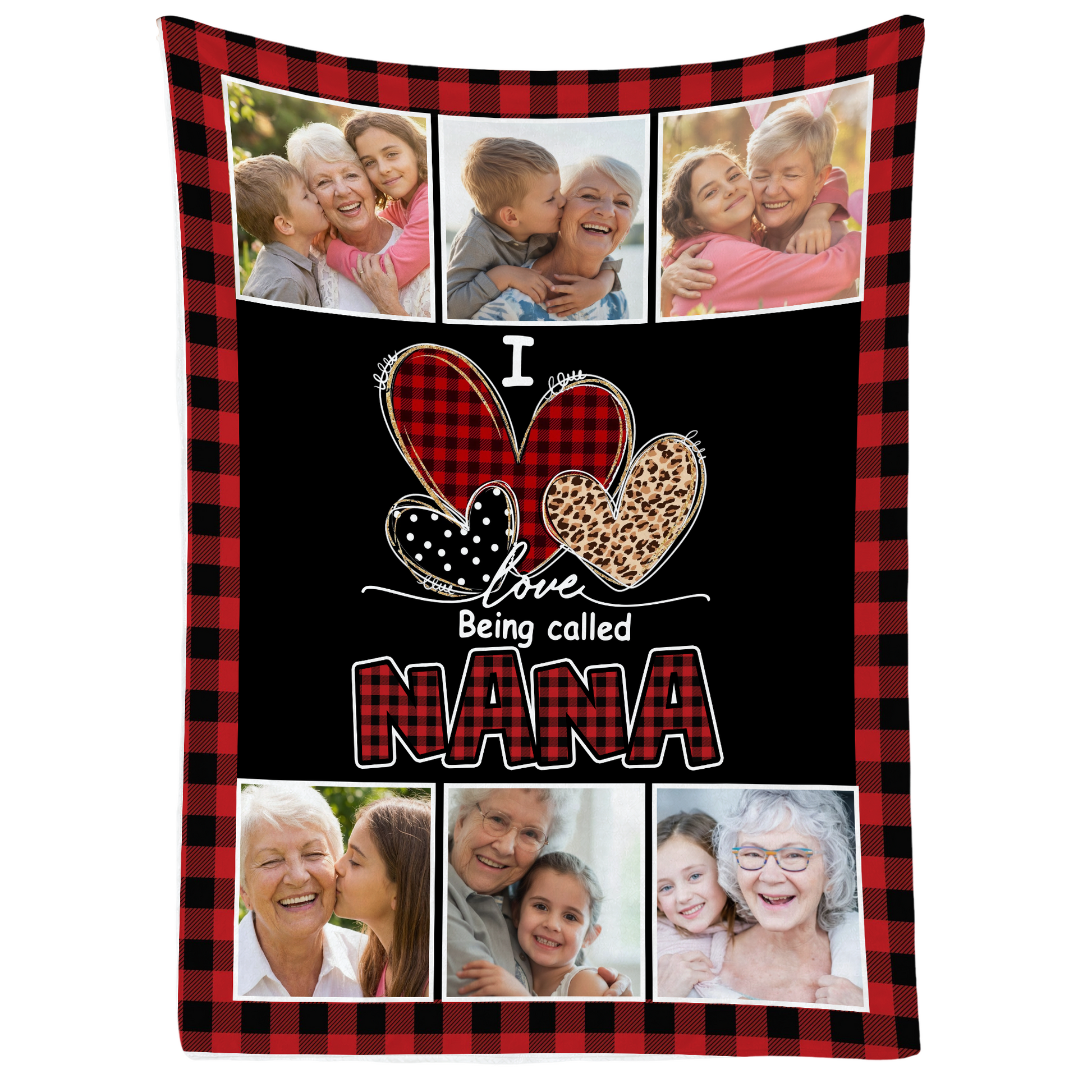 Personalized Nana Photo Blanket – I Love Being Called Nana Custom Family Blanket