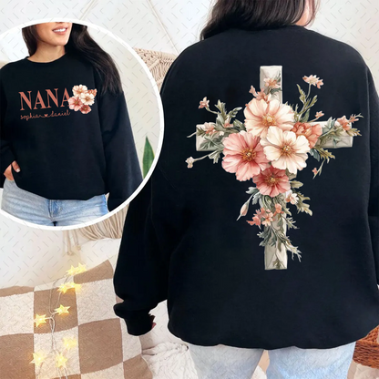 Personalized Nana and Grandkids Floral