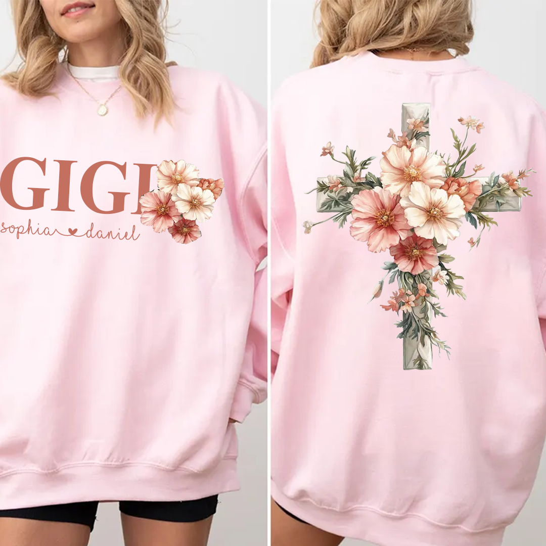 Personalized Nana and Grandkids Floral
