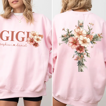 Personalized Nana and Grandkids Floral