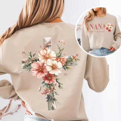Personalized Nana and Grandkids Floral