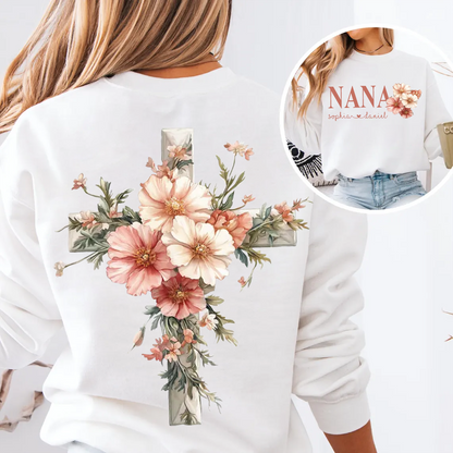 Personalized Nana and Grandkids Floral