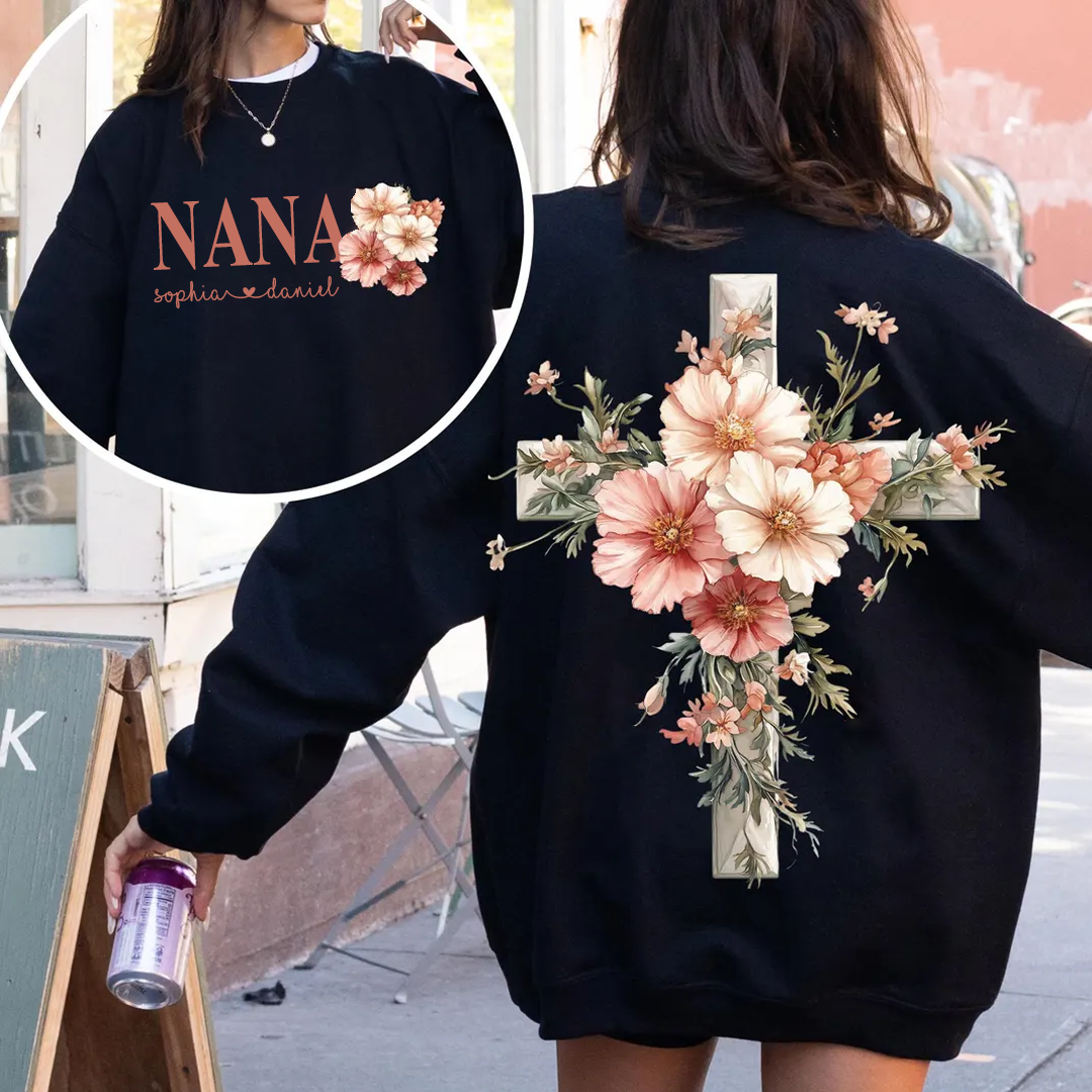 Personalized Nana and Grandkids Floral