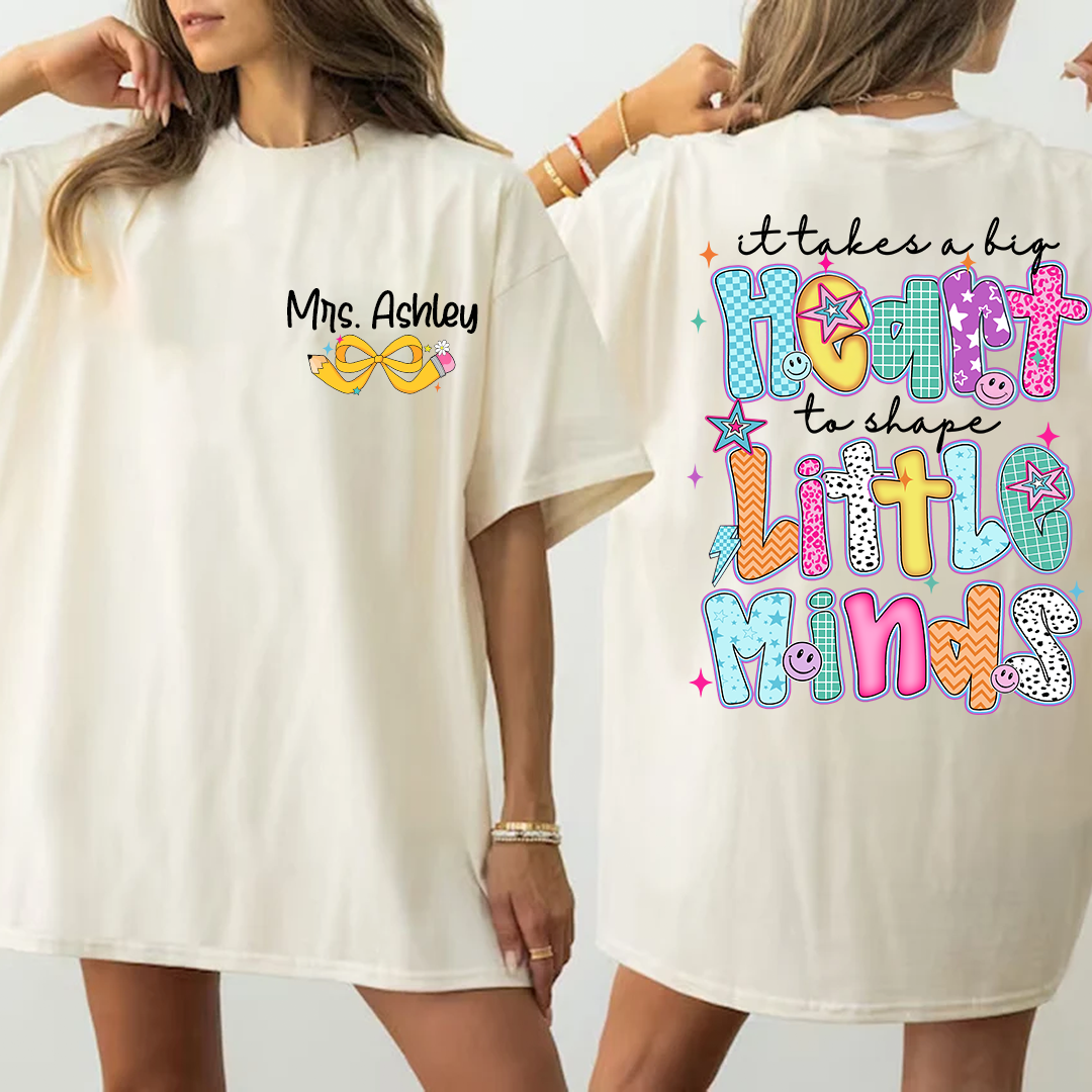 Personalized Teacher Back To School, It Take A Big Heart To Shape Little Minds
