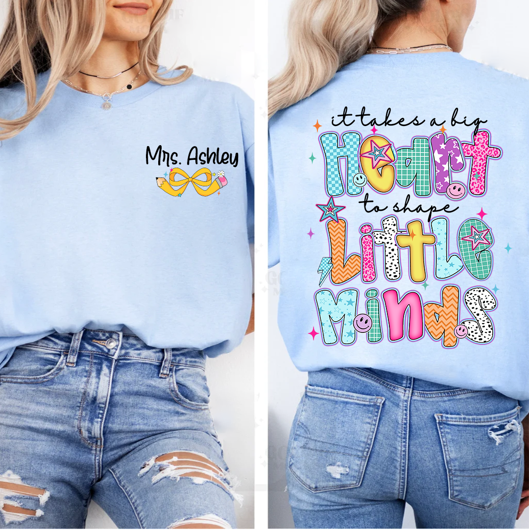 Personalized Teacher Back To School, It Take A Big Heart To Shape Little Minds
