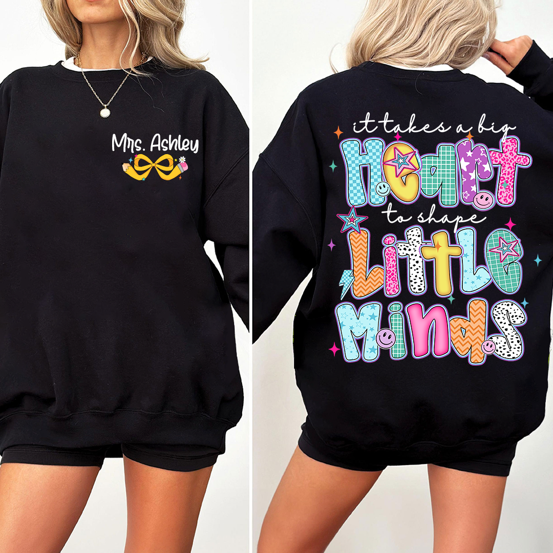 Personalized Teacher Back To School, It Take A Big Heart To Shape Little Minds