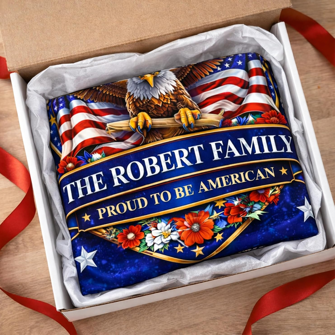 Personalized USA Semiquincentennial Flag with Family Name, Patriotic Bunting Outdoor Decor Banner 250 Years Of Freedom