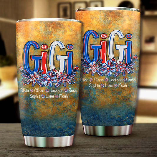 Personalized Water Cup, Personalized Overlay For Gigi And Kids. Portable Water Cup With Lid