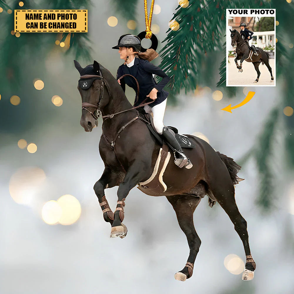 Personalized Horse Lover Christmas Ornament 2025, Custom Photo Acrylic Decoration, Unique Holiday Gift For Equestrians & Animal Lovers