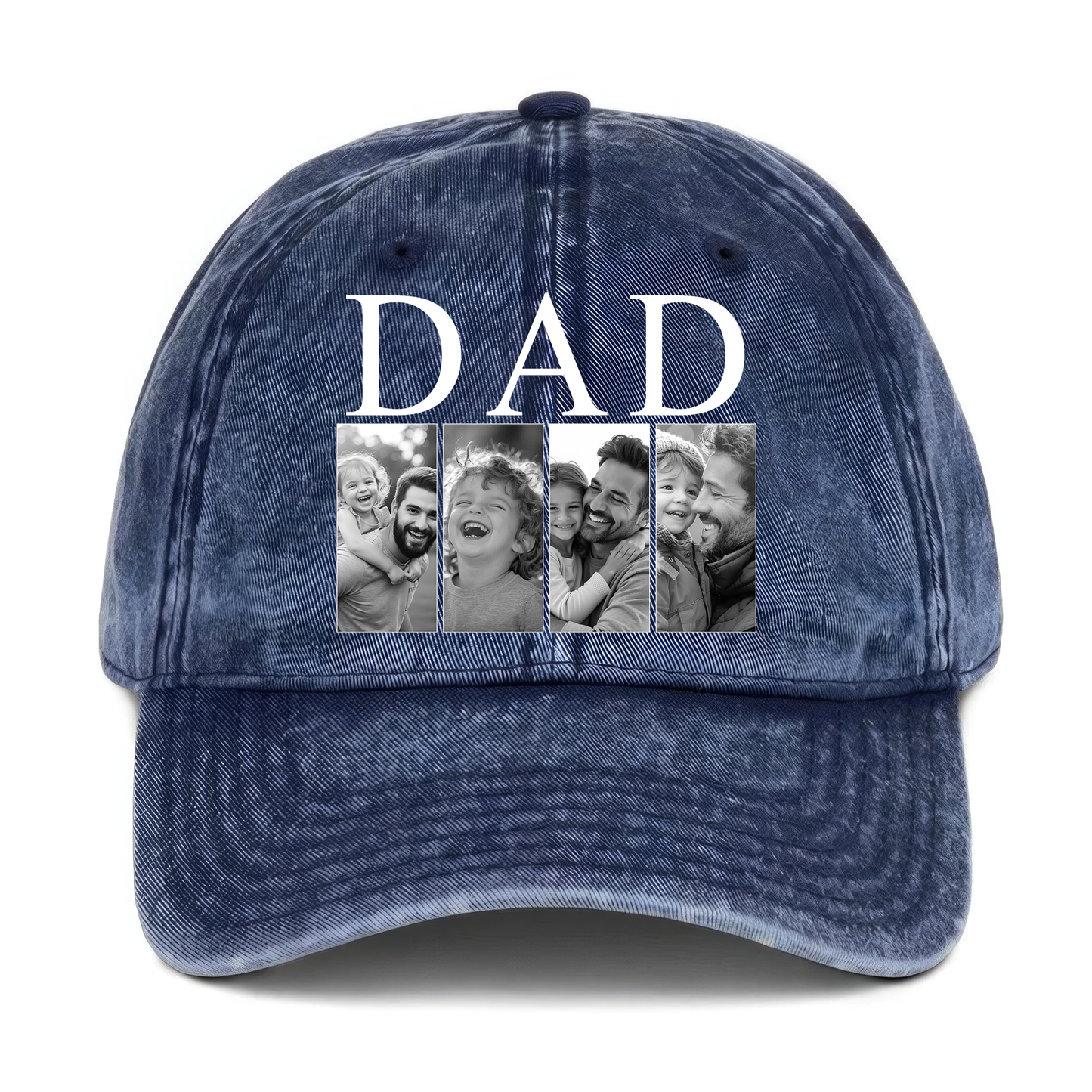 Personalized Dad Hat, Custom Photo Dad And Kids Fathers Day Gift Hat
