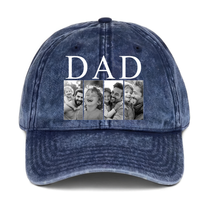 Personalized Dad Hat, Custom Photo Dad And Kids Fathers Day Gift Hat