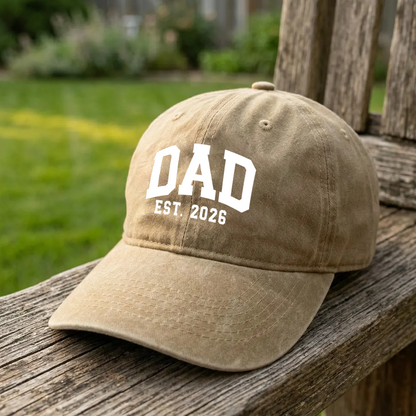 Personalized Dad Mom Hat, Custom Est Year Baseball Cap Vintage Baseball Cap for New Parents Gifts, Fathers Day Gift
