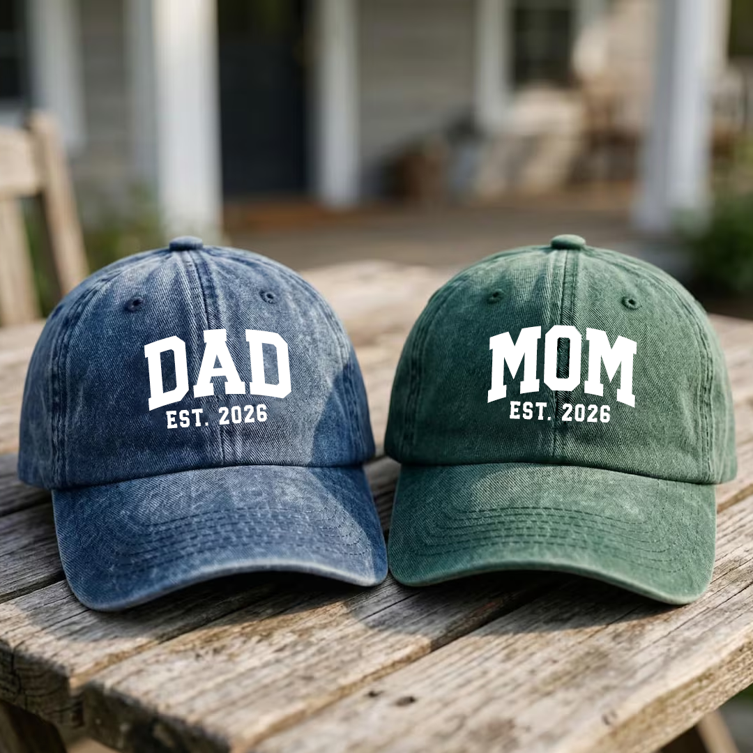 Personalized Dad Mom Hat, Custom Est Year Baseball Cap Vintage Baseball Cap for New Parents Gifts, Fathers Day Gift