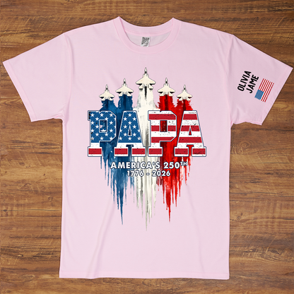 Personalized Dad Papa Grandpa American Flag Airplanes USA Fighter Jets, 1776 2026 Patriotic Jets, 4th Of July Military Aircraft, Memorial Day Gift