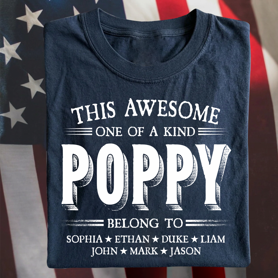 Personalized Father's Day Grandpa Shirt, This Awesome One Of A Kind Papa Belong to Grandkids T-shirt