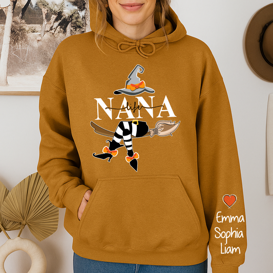 Grandma Life Witch Hoodie, Custom Grandma & Kids Halloween, Gift For Grandma Hoodie