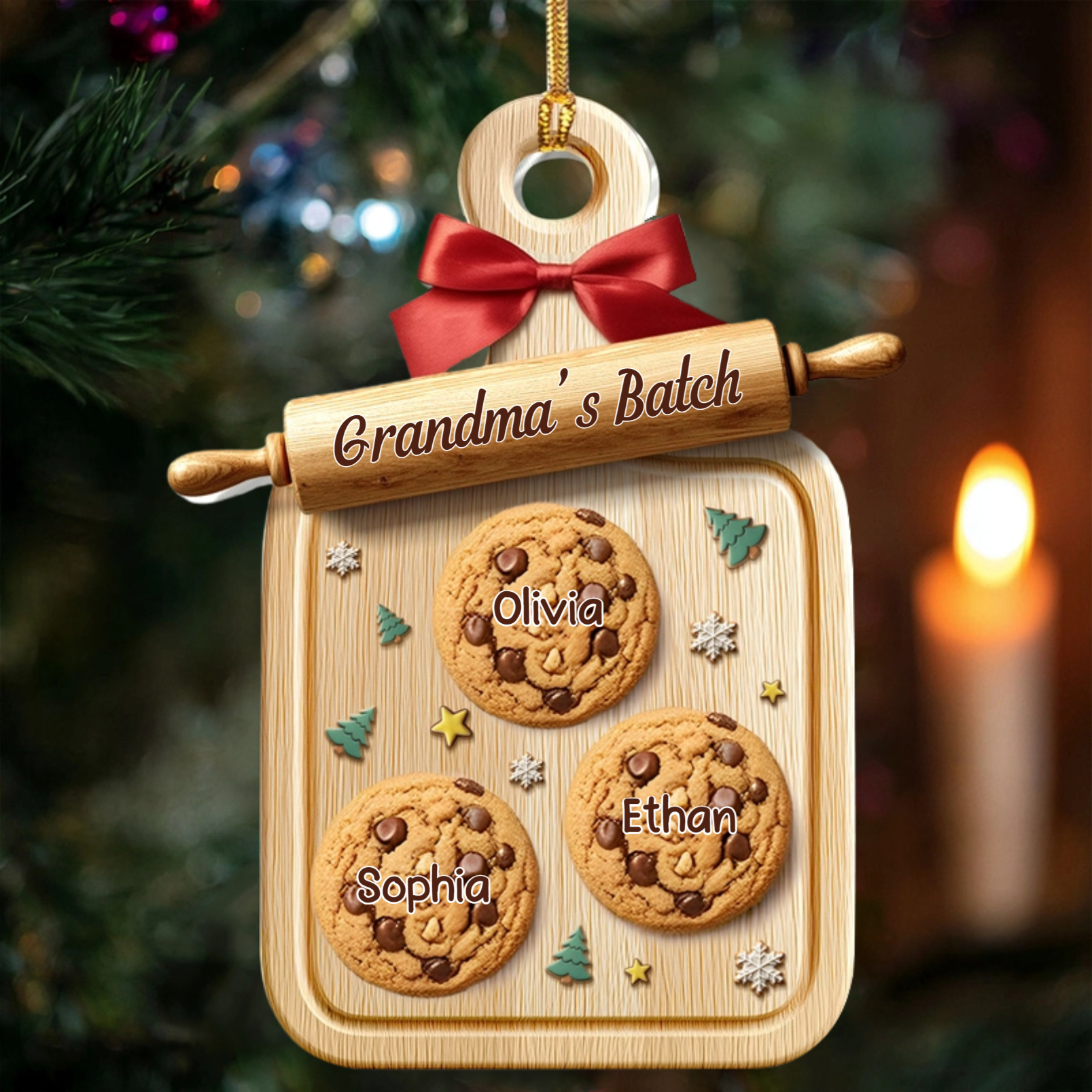 Personalized Grandma’s Batch Ornament 2025, Custom Acrylic Decoration, Unique Christmas Gift For Grandma And Grandkids Ornament