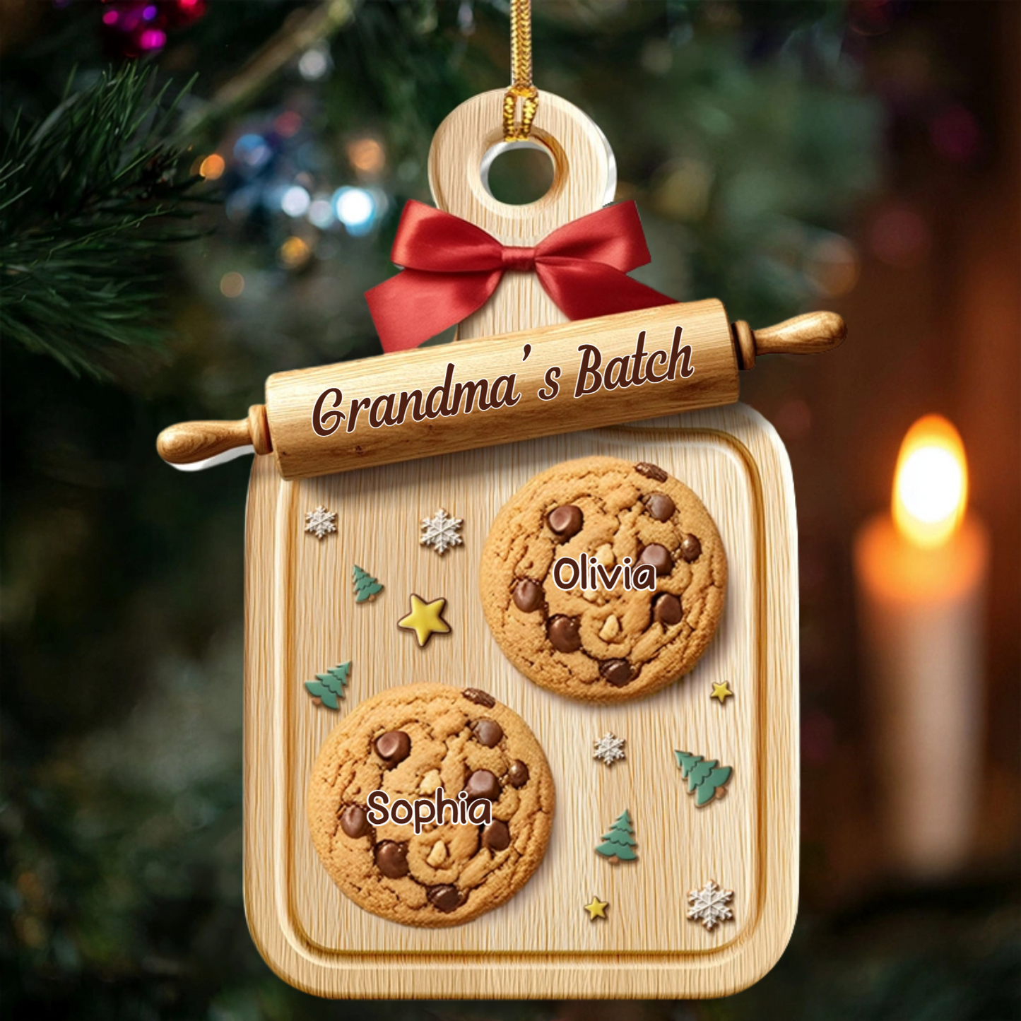 Personalized Grandma’s Batch Ornament 2025, Custom Acrylic Decoration, Unique Christmas Gift For Grandma And Grandkids Ornament