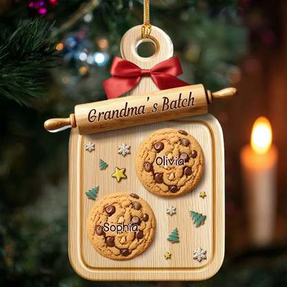 Personalized Grandma’s Batch Ornament 2025, Custom Acrylic Decoration, Unique Christmas Gift For Grandma And Grandkids Ornament