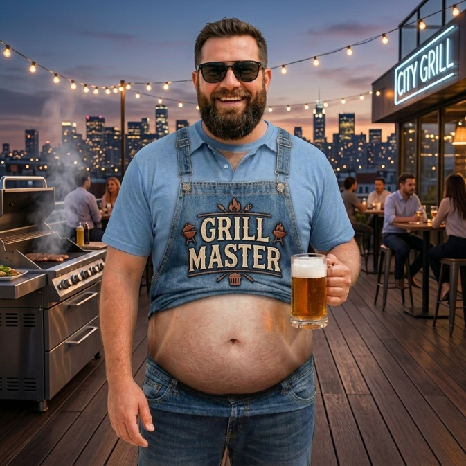 Personalized “Grill Master” 3D Shirt for Men - Funny Custom BBQ Apron Style Graphic Tee, Summer Beach & Party Outfit Gift